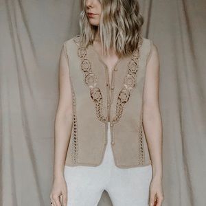 Crochet Leather Vest
